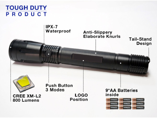 নিরাপত্তা বহিরঙ্গন আইন প্রয়োগ Flashlights রিচার্জযোগ্য আত্ম প্রতিরক্ষা যন্ত্রপাতি