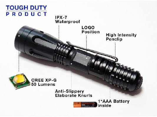 মিনি টেকনিক্যাল EDC কী রিং LED টর্চ A7075 এয়ারকারাচ অ্যালুমিনিয়াম উপাদান